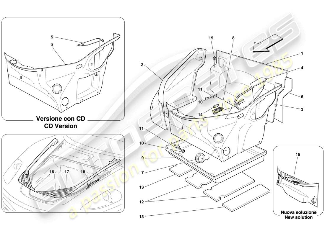 a part diagram from the ferrari f430 spider (usa) parts catalogue