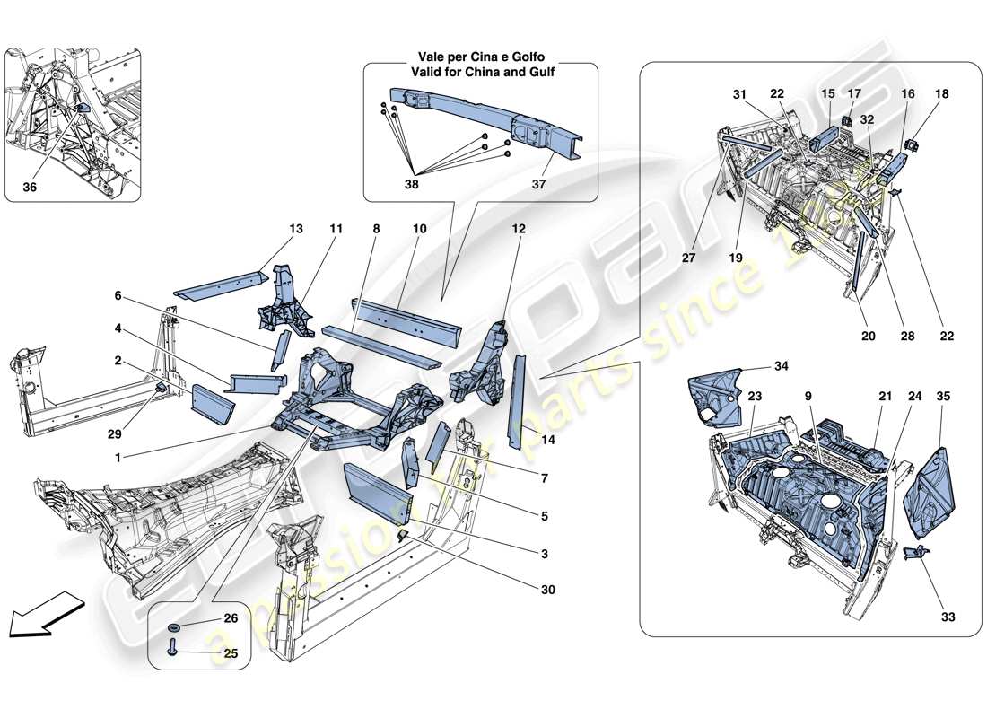 a part diagram from the Ferrari F12 Berlinetta (RHD) parts catalogue