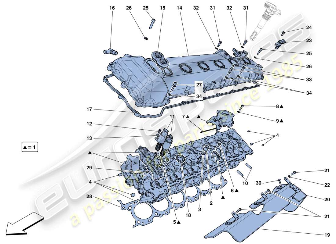 a part diagram from the ferrari f12 berlinetta (usa) parts catalogue