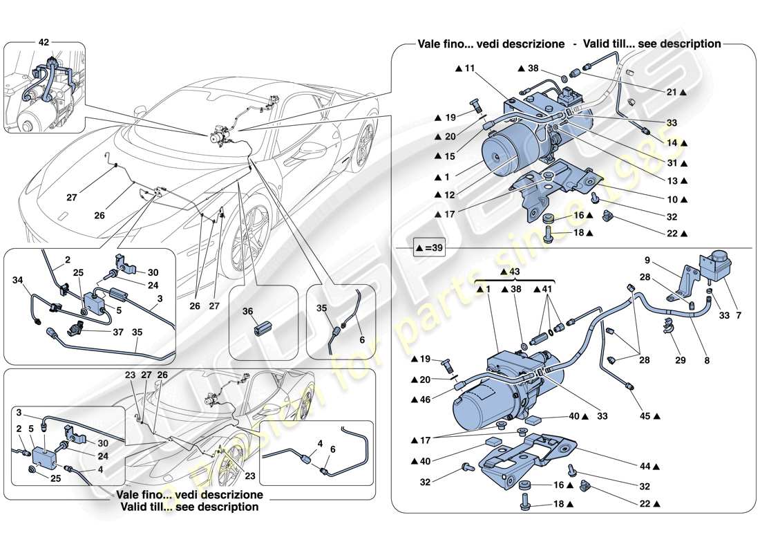 a part diagram from the Ferrari 458 Italia (RHD) parts catalogue