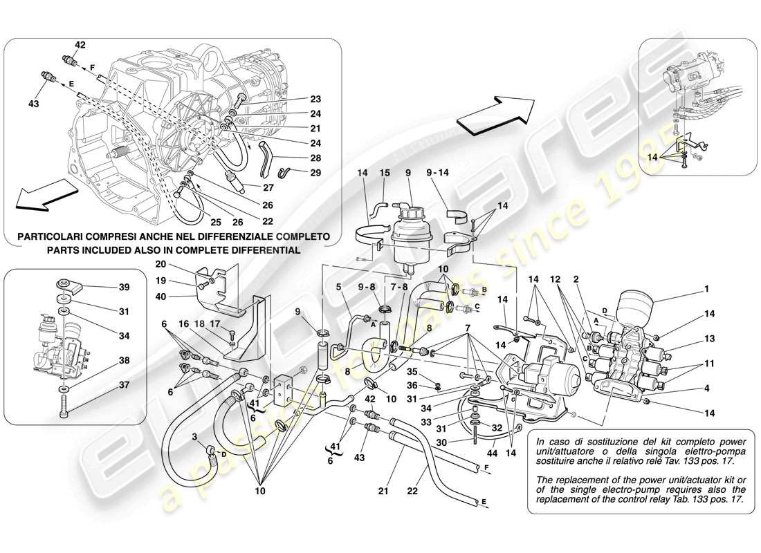 a part diagram from the ferrari f430 scuderia spider 16m (rhd) parts catalogue
