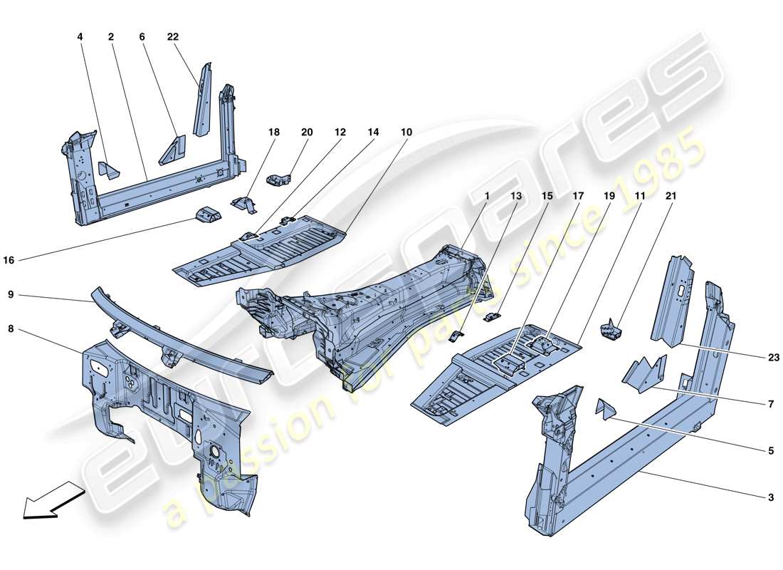 a part diagram from the ferrari gtc4 lusso (rhd) parts catalogue