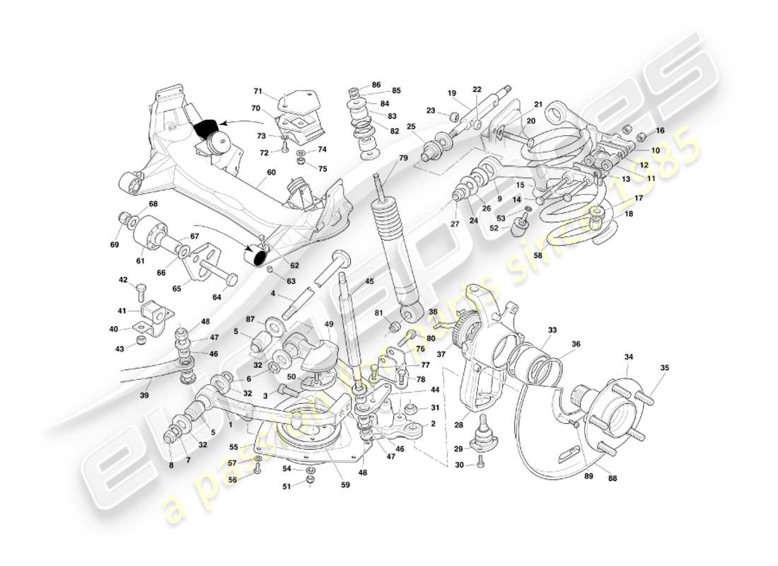 a part diagram from the aston martin db7 vantage (2004) parts catalogue