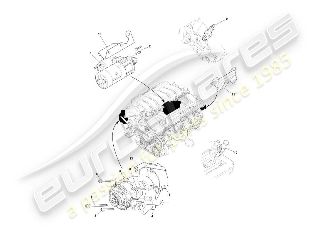 a part diagram from the aston martin db7 vantage (2003) parts catalogue