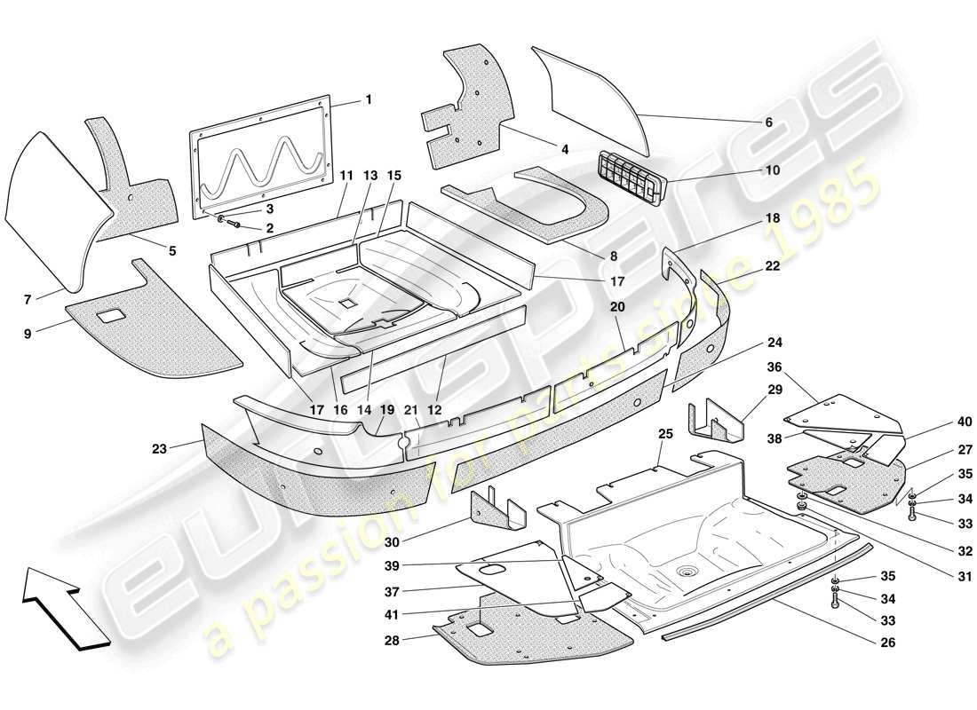 a part diagram from the Ferrari 599 GTO (USA) parts catalogue