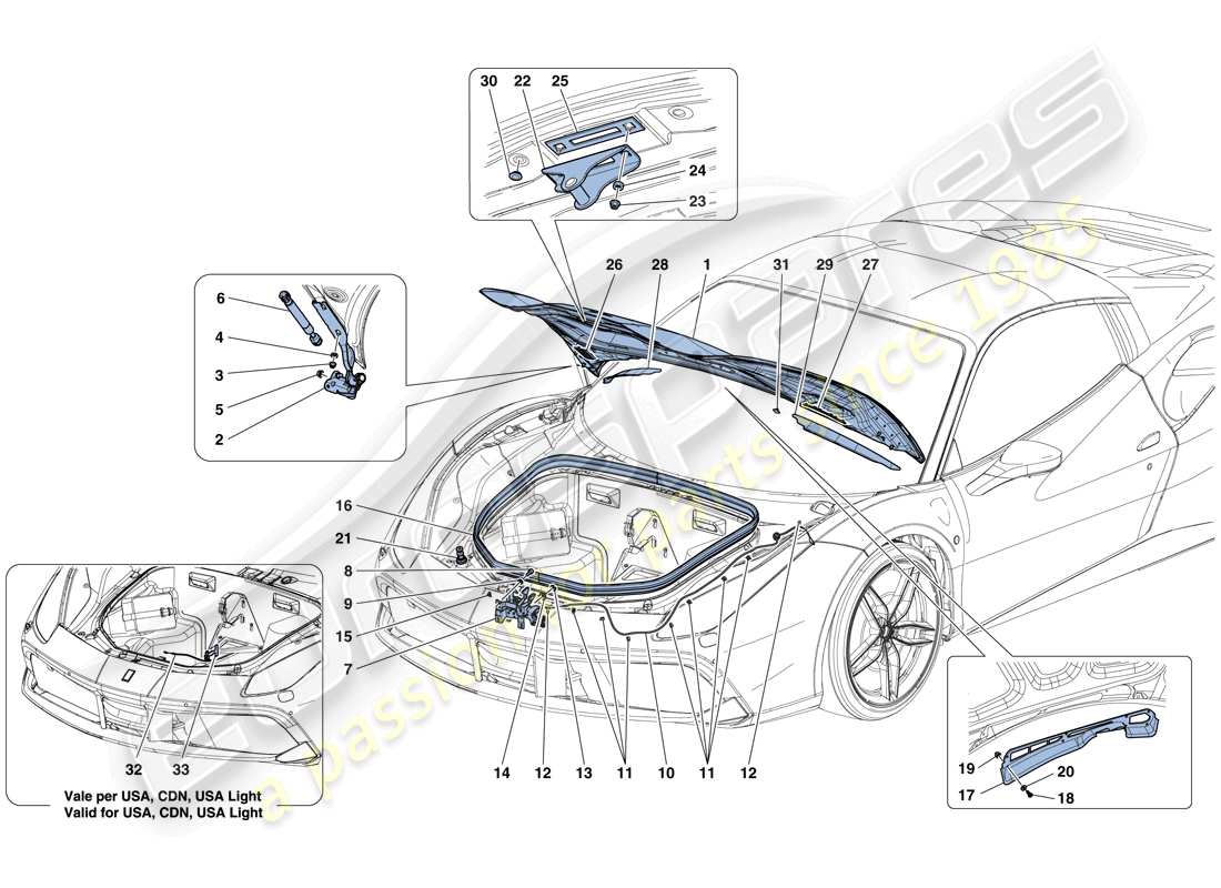 a part diagram from the ferrari 488 spider (europe) parts catalogue