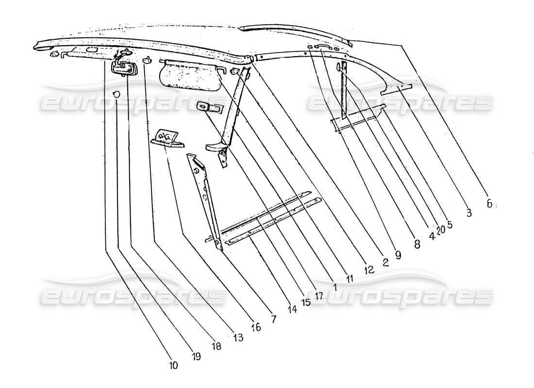 ferrari 330 gt 2+2 (coachwork) inner sun visors -rear view mirror - ashtray (edition 2) parts diagram