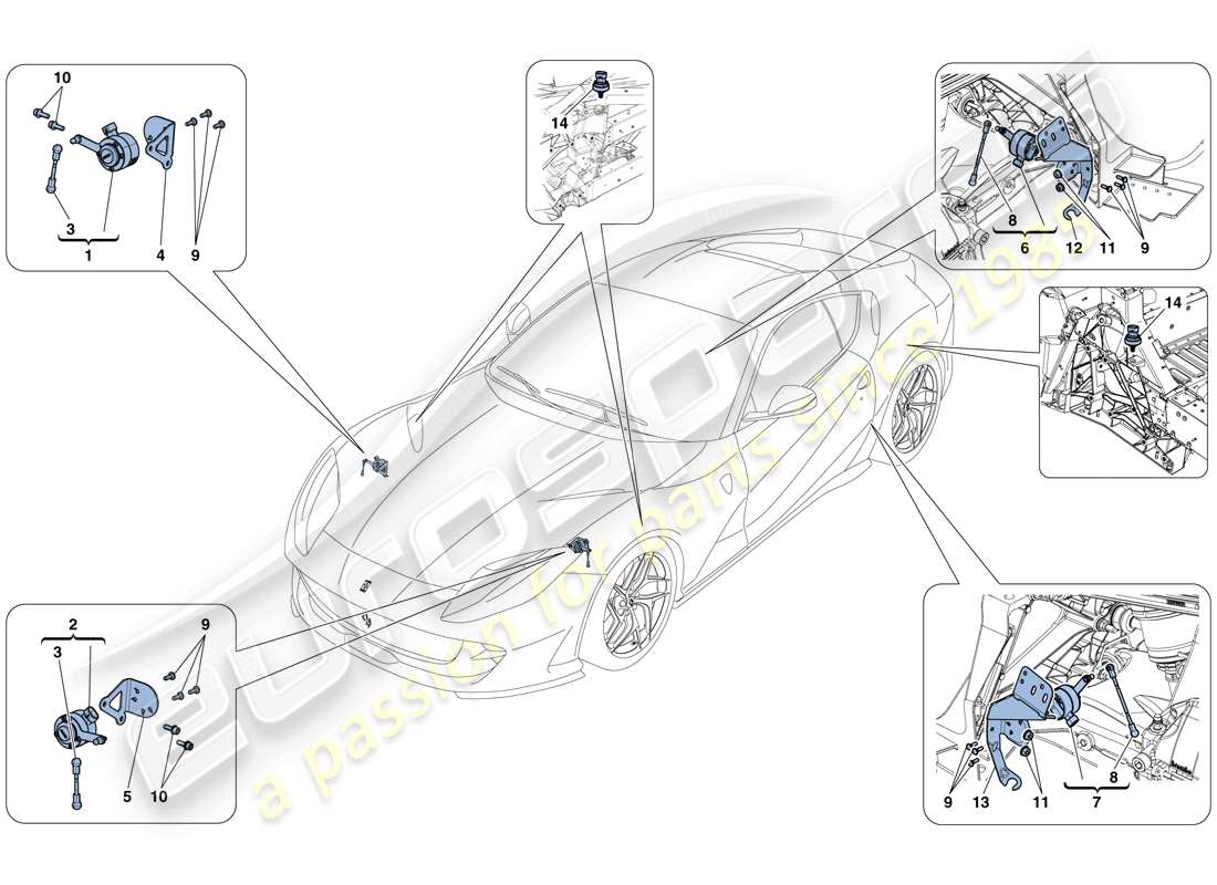 ferrari 812 superfast (usa) electronic management (suspension) parts diagram