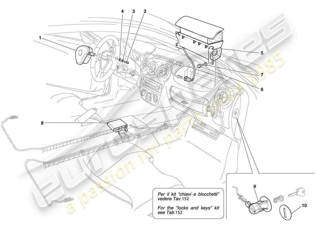 ferrari f430 scuderia spider 16m (europe) airbags part diagram