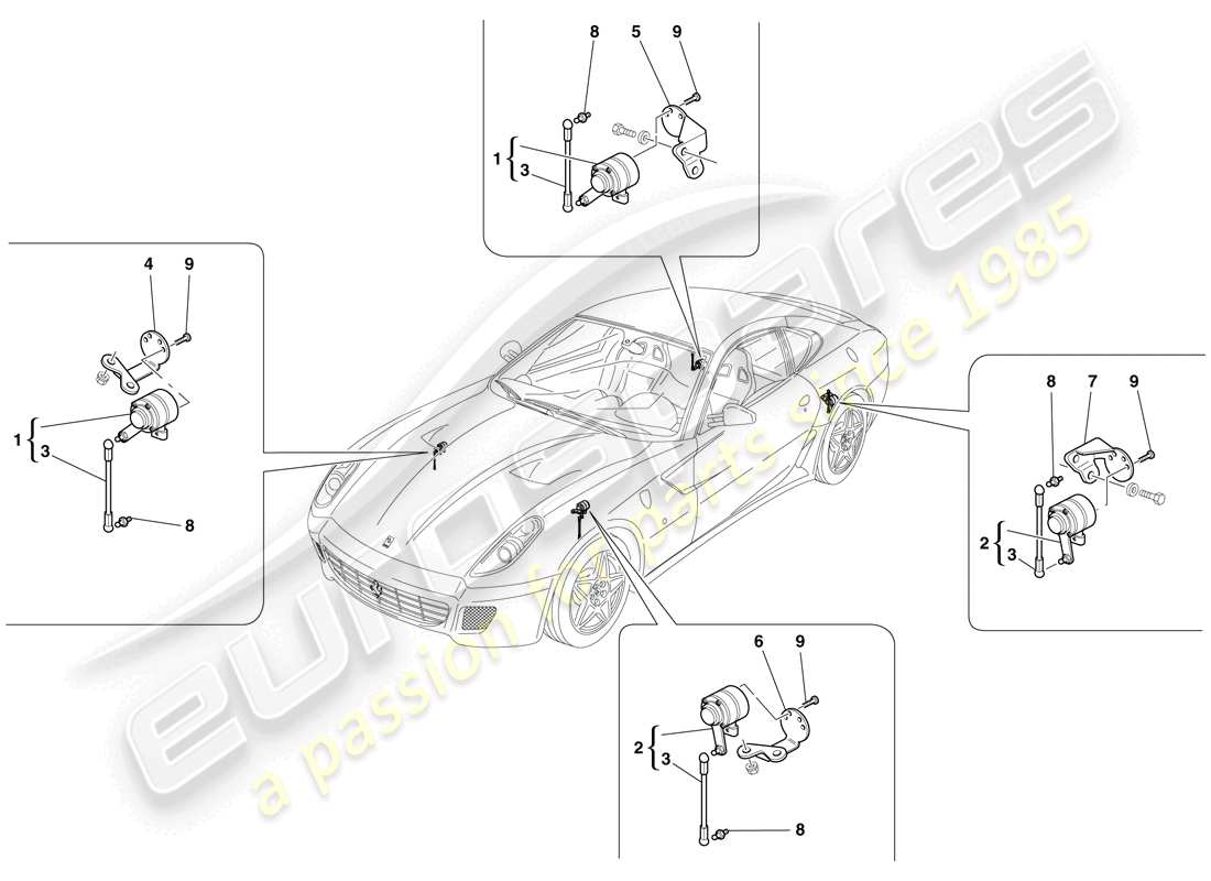ferrari 599 gtb fiorano (rhd) motion sensor parts diagram