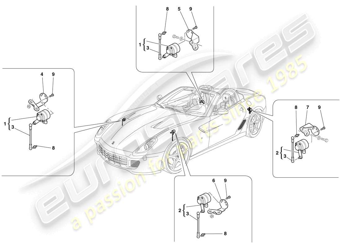 ferrari 599 sa aperta (rhd) motion sensor part diagram