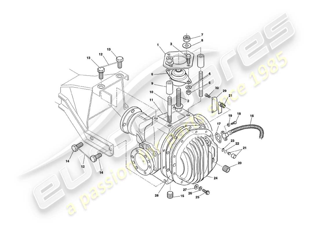 aston martin v8 coupe (2000) hypoid unit part diagram