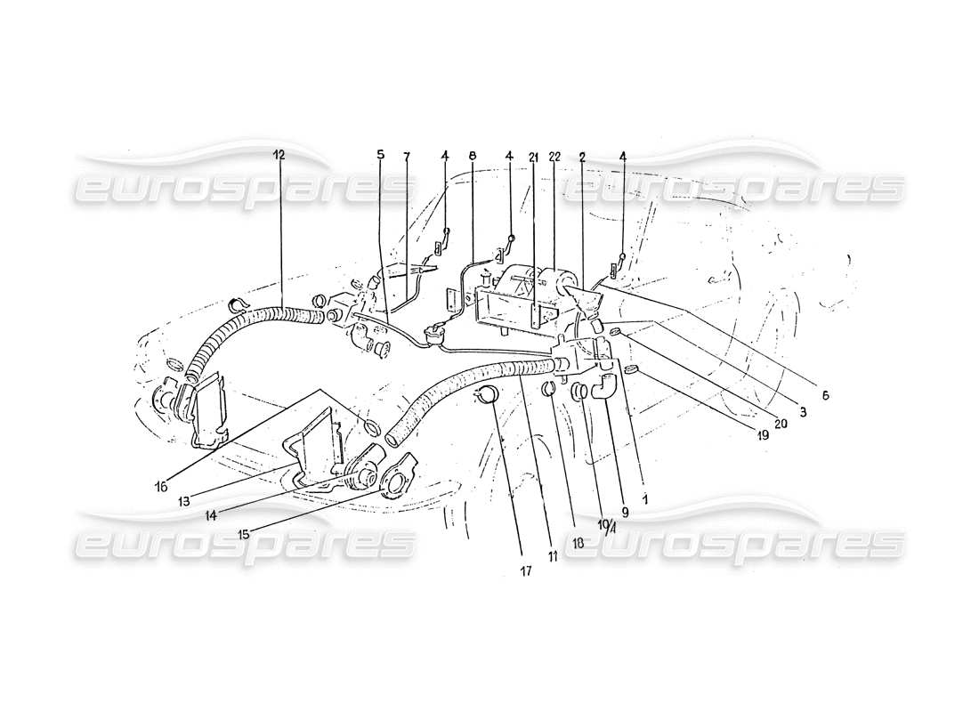 ferrari 330 gtc (coachwork) heating matrix & vents part diagram