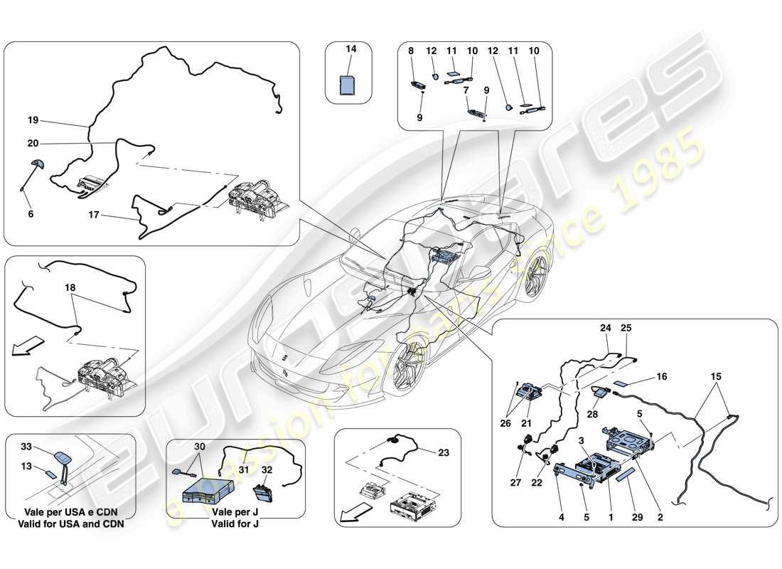 ferrari 812 superfast (rhd) infotainment system parts diagram