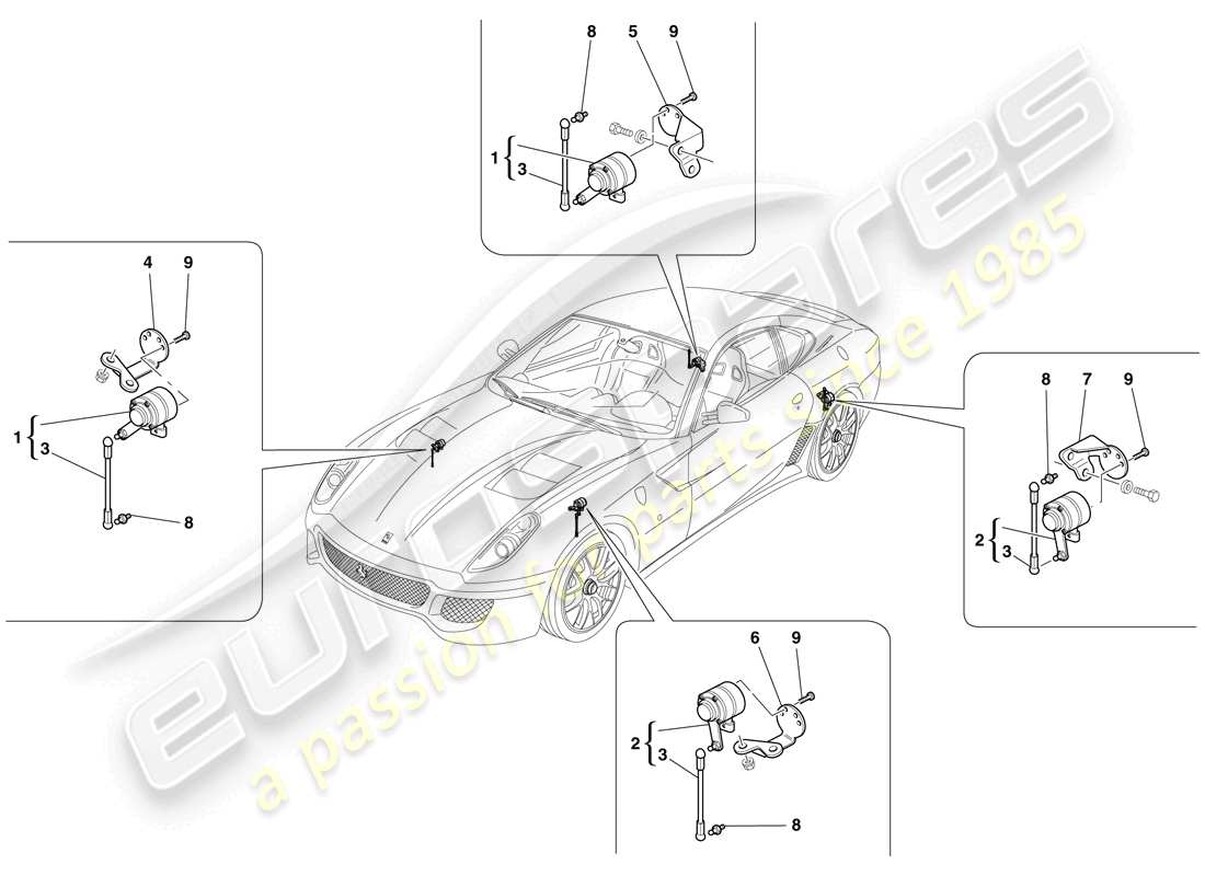 ferrari 599 gto (rhd) motion sensor parts diagram