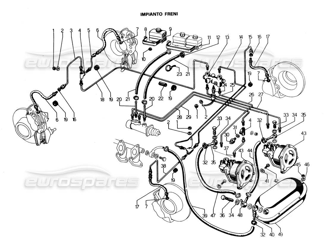 lamborghini espada braking system part diagram