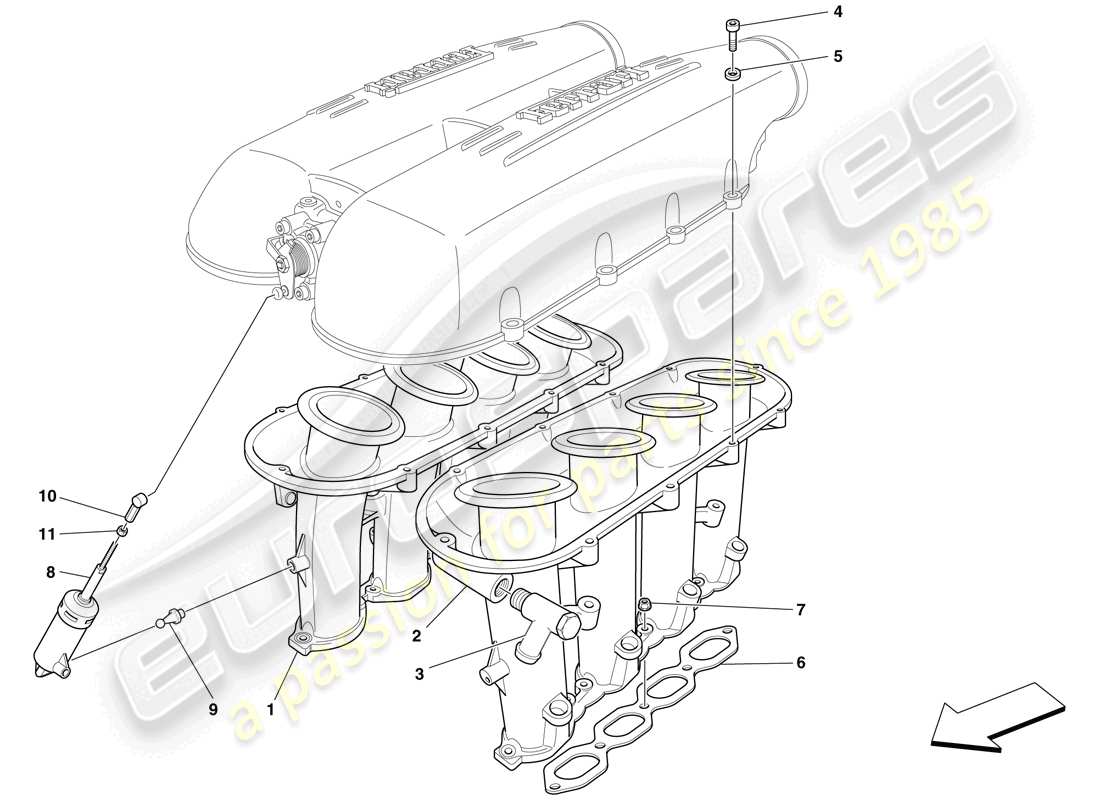 ferrari f430 scuderia (usa) intake manifold part diagram