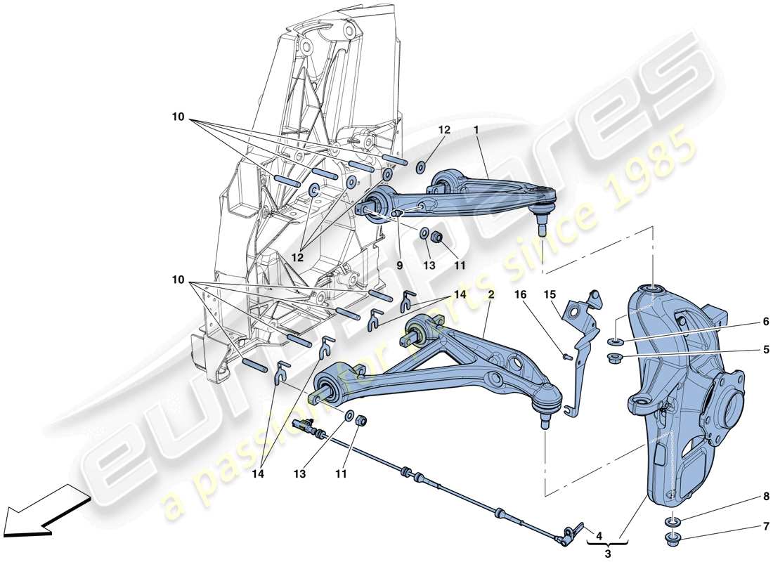 ferrari gtc4 lusso t (usa) front suspension - arms parts diagram