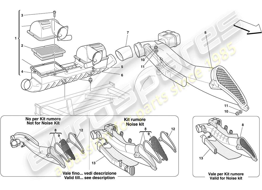 ferrari f430 coupe (usa) air intake part diagram