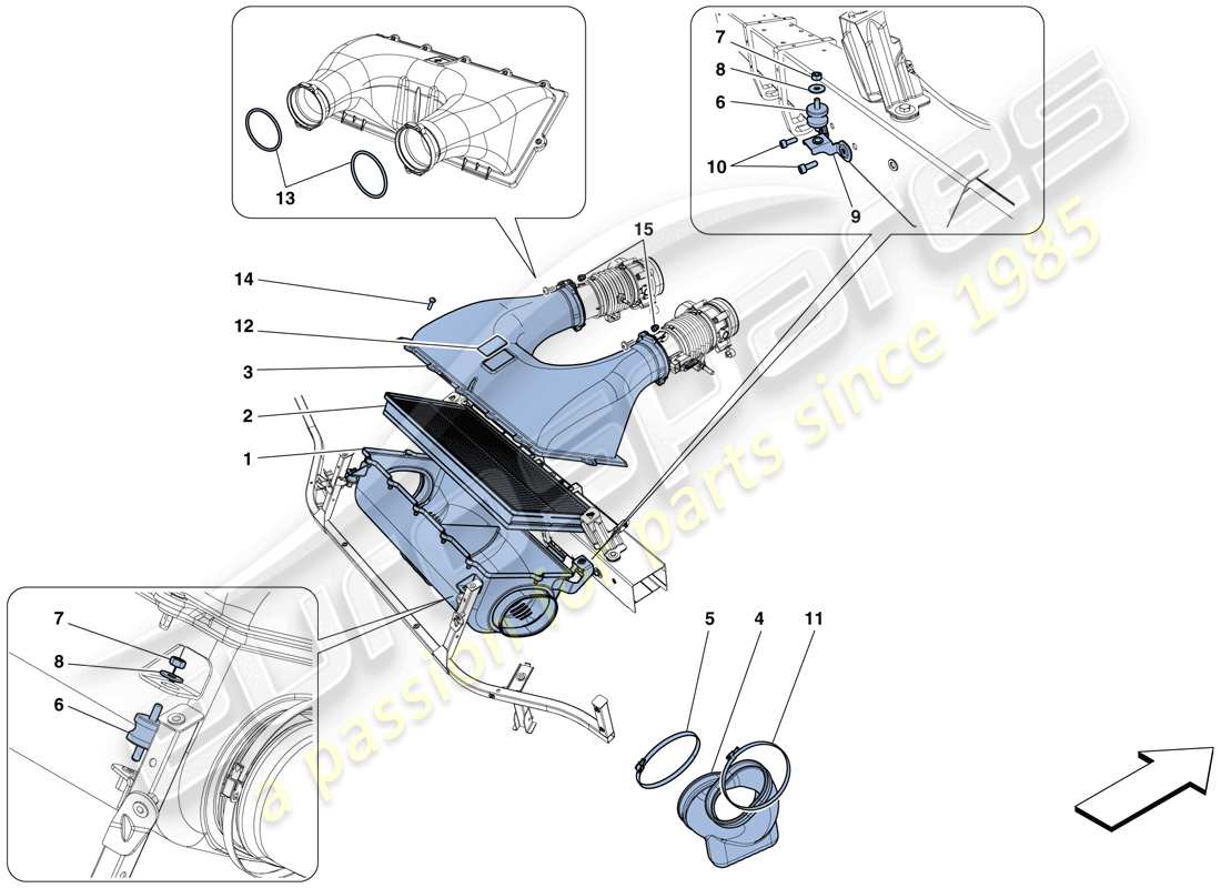 ferrari 458 spider (rhd) air intake part diagram