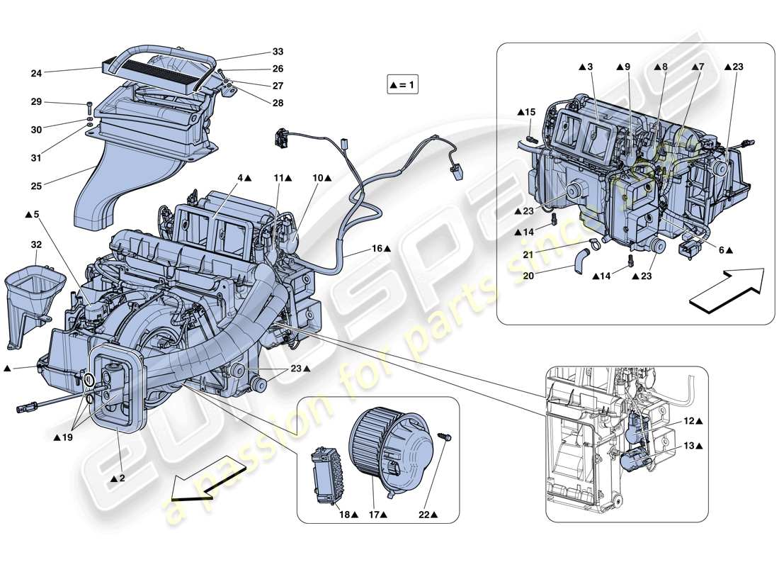 ferrari laferrari aperta (usa) evaporator unit parts diagram