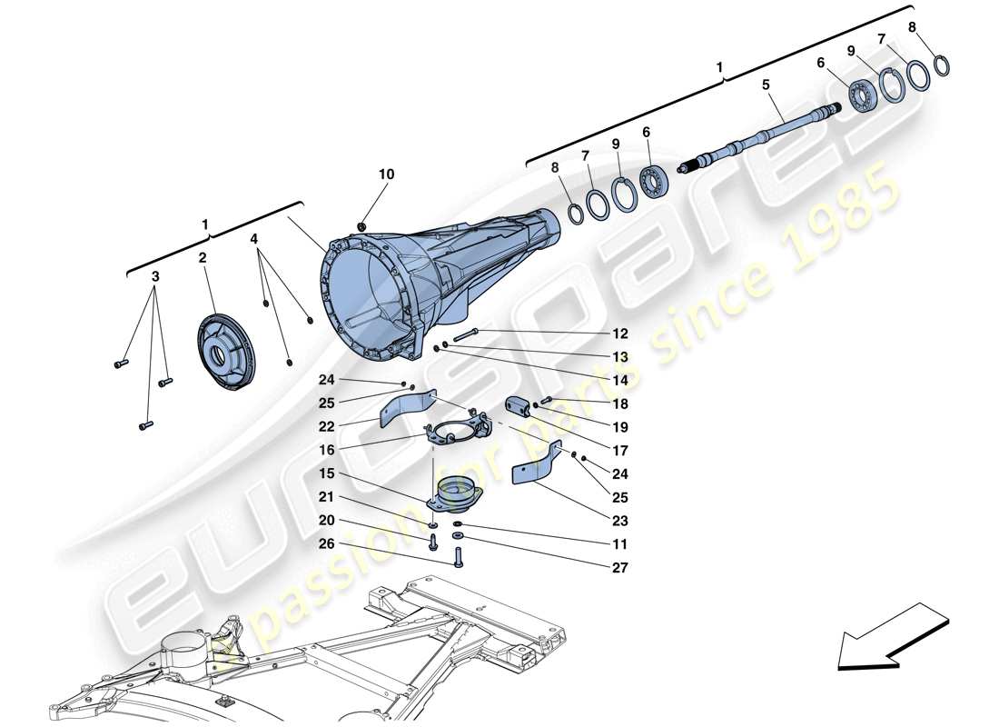 ferrari gtc4 lusso (usa) transmission housing part diagram