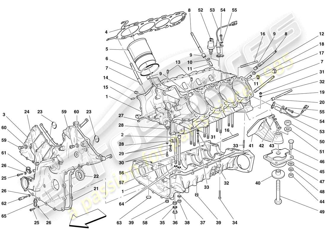 ferrari f430 scuderia (usa) crankcase part diagram