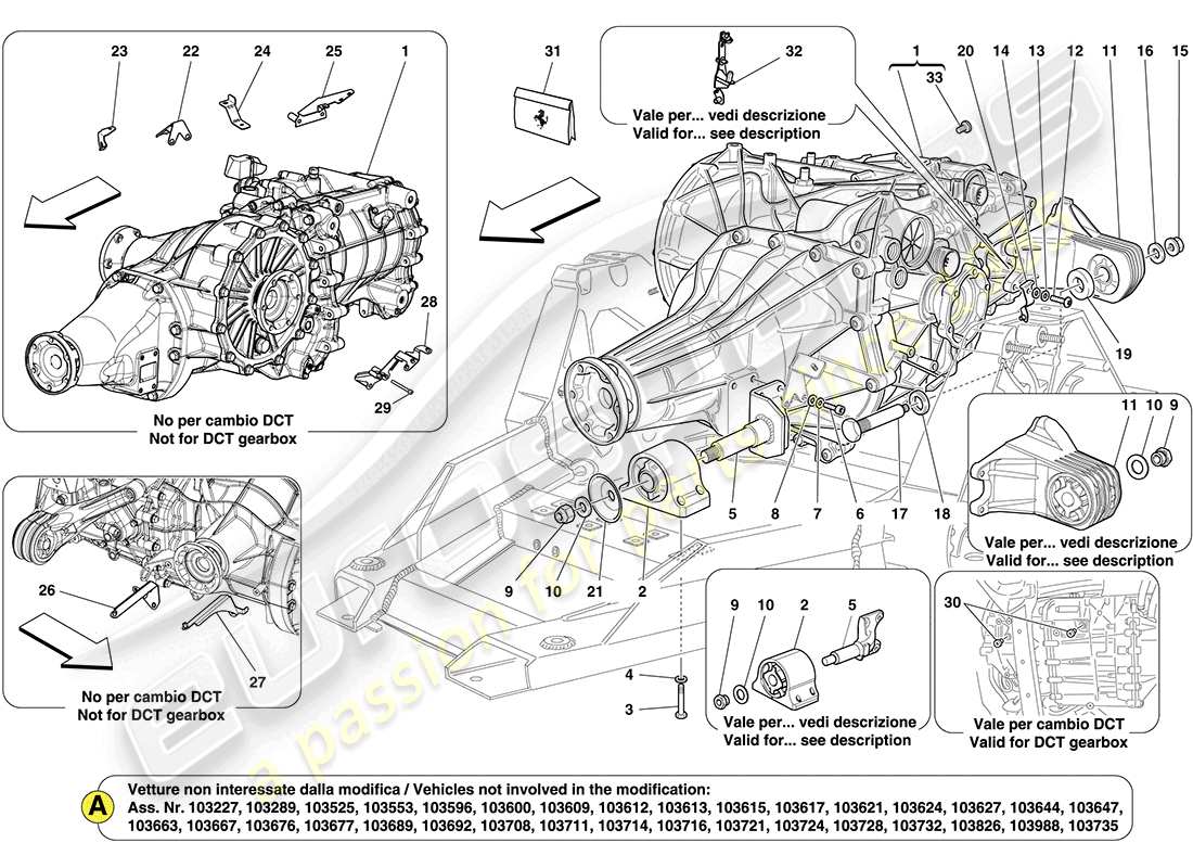 ferrari california (rhd) gearbox housing part diagram