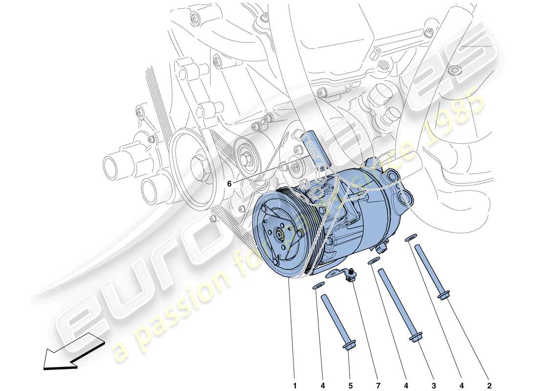 ferrari f12 tdf (europe) ac system compressor parts diagram
