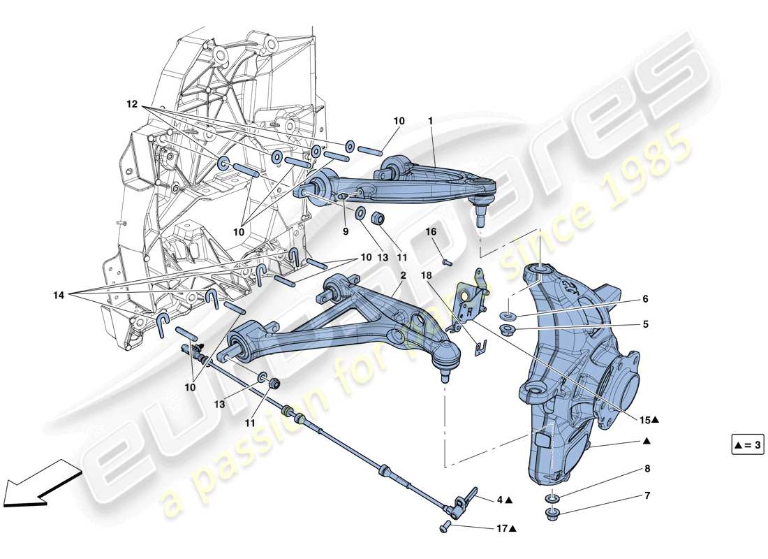 ferrari 812 superfast (usa) front suspension - arms part diagram