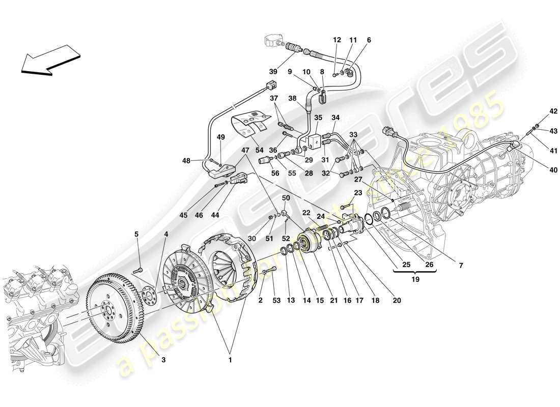 ferrari f430 scuderia spider 16m (europe) clutch and controls part diagram