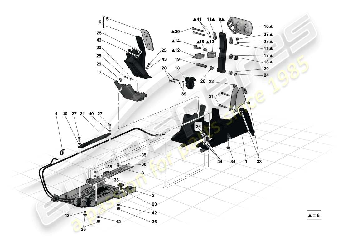 ferrari laferrari (europe) pedal board parts diagram