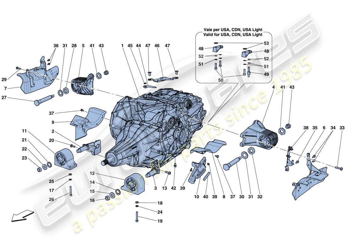 ferrari california t (europe) gearbox housing parts diagram