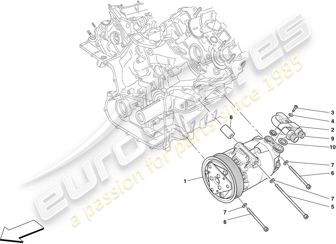 ferrari f430 coupe (europe) ac system compressor part diagram