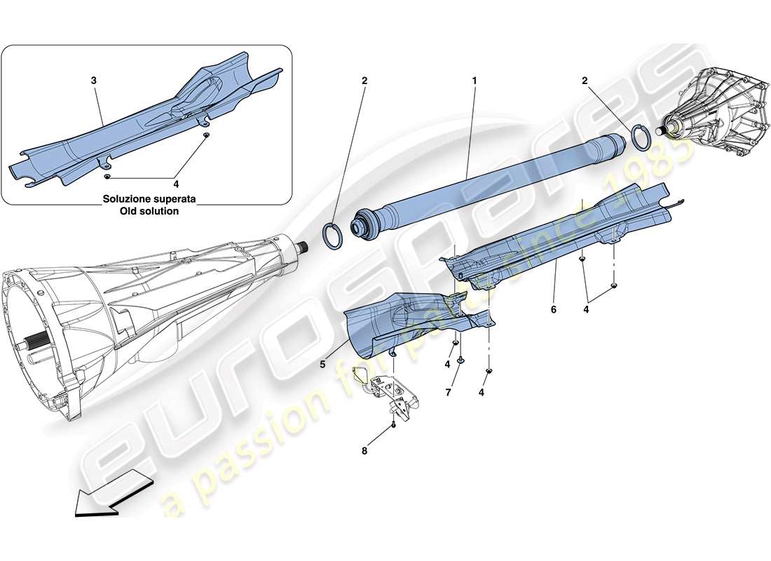 ferrari ff (rhd) transmission pipe parts diagram