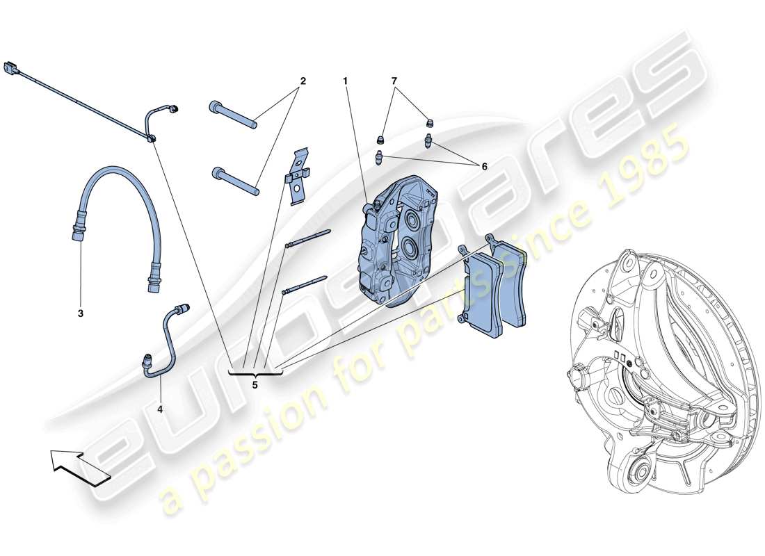 ferrari gtc4 lusso (usa) rear brake callipers parts diagram