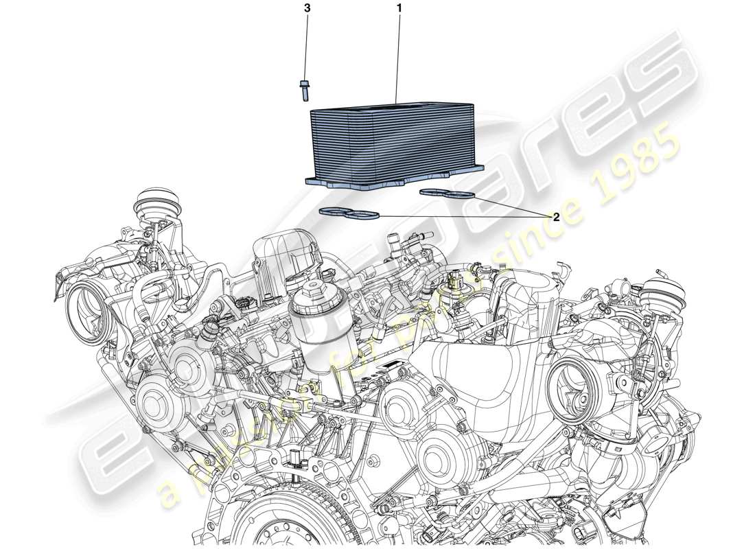 ferrari 488 spider (usa) engine heat exchanger parts diagram