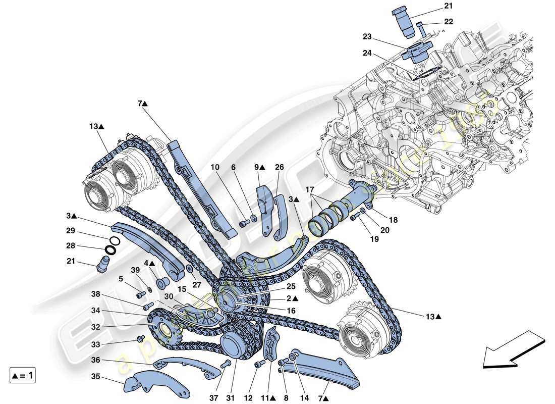 ferrari 458 speciale (usa) timing system - drive part diagram