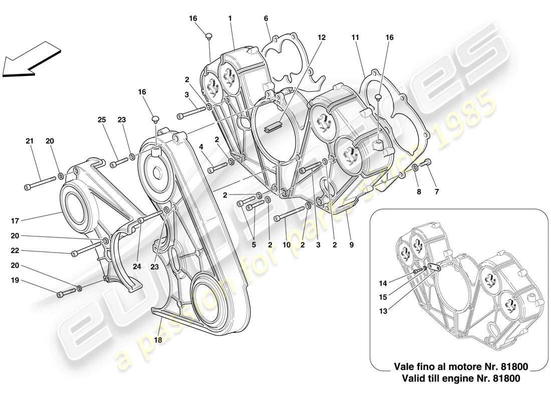 ferrari 612 sessanta (europe) engine covers parts diagram
