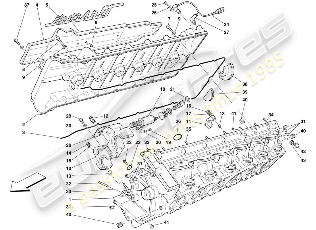 maserati mc12 rh cylinder head parts diagram
