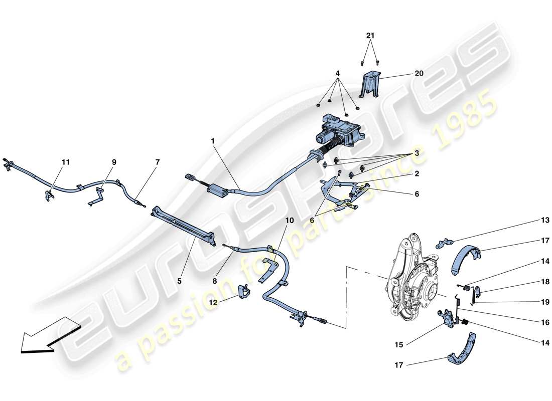 ferrari gtc4 lusso (rhd) parking brake control parts diagram