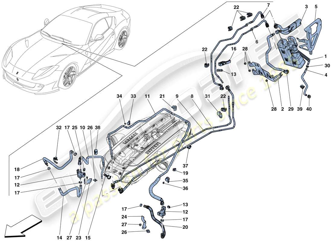 ferrari 812 superfast (usa) evaporative emissions control system parts diagram