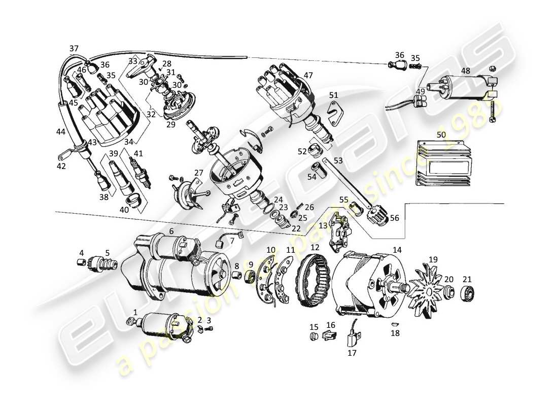 maserati kyalami electrical equipment parts diagram