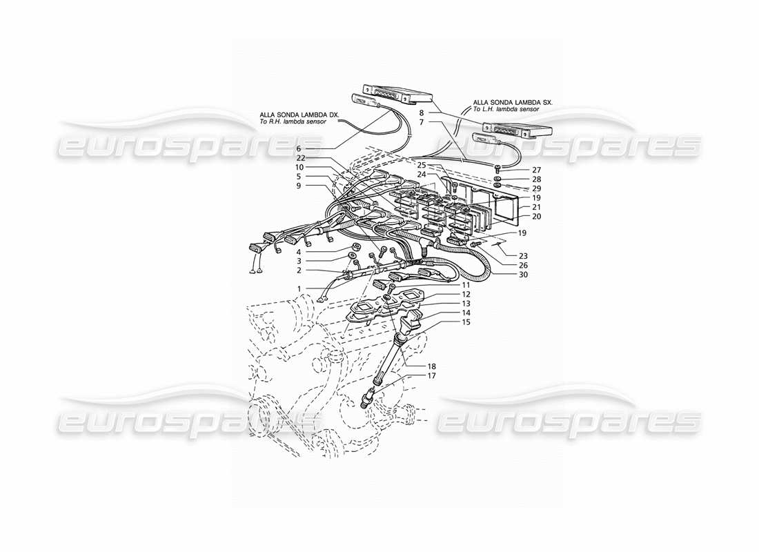 maserati qtp v6 (1996) ignition system (rhd) parts diagram