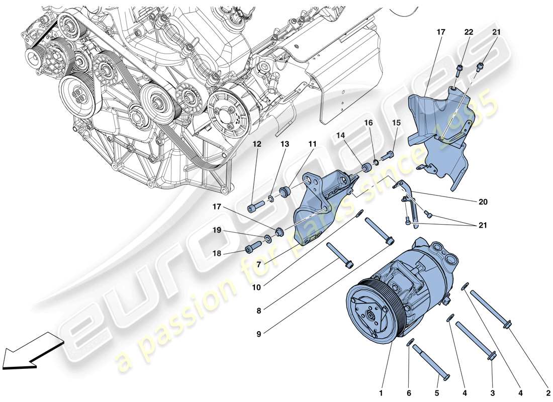 ferrari gtc4 lusso (usa) ac system compressor parts diagram