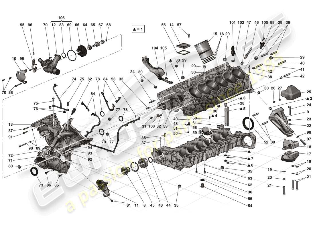 ferrari laferrari (europe) crankcase parts diagram