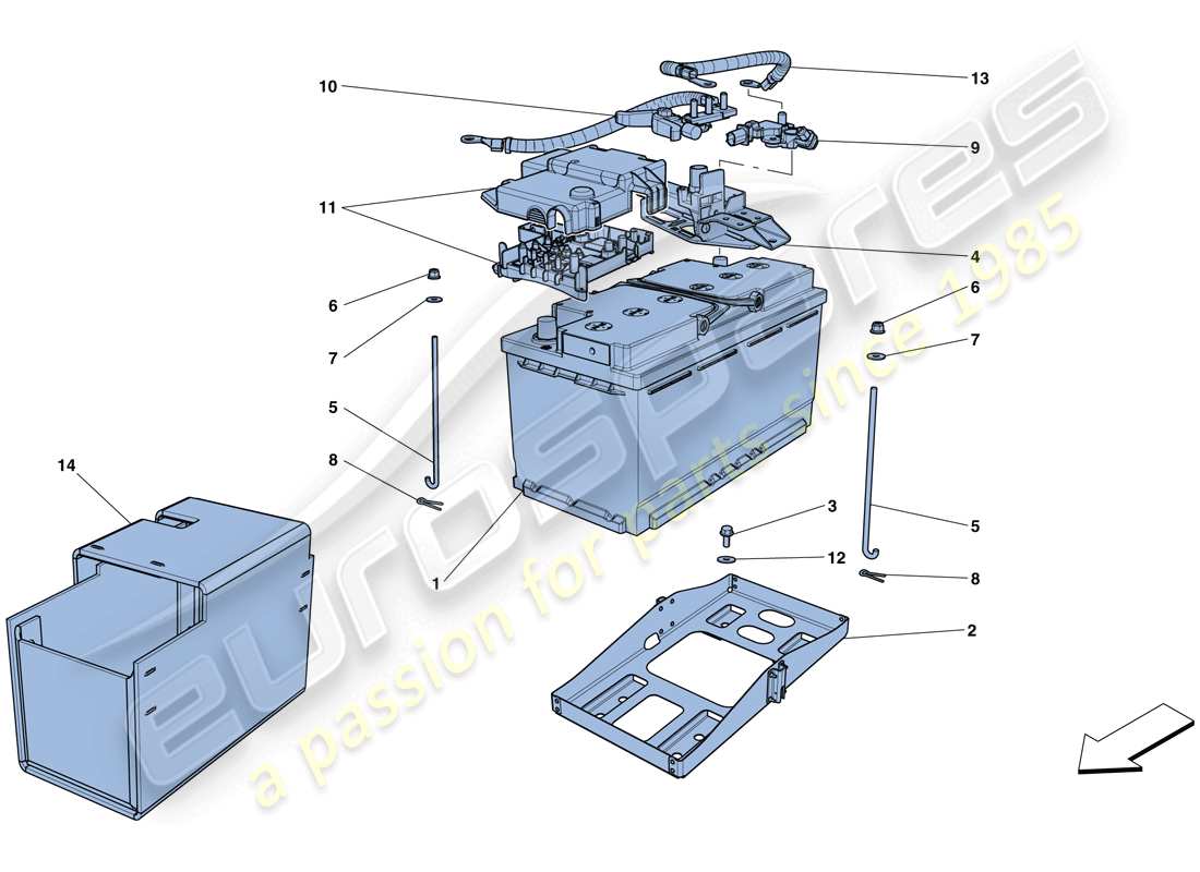 ferrari gtc4 lusso (usa) battery parts diagram