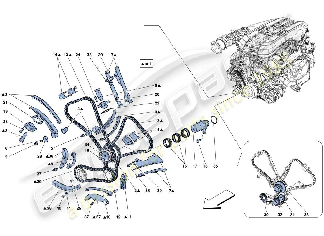 ferrari 812 superfast (usa) timing system - drive parts diagram