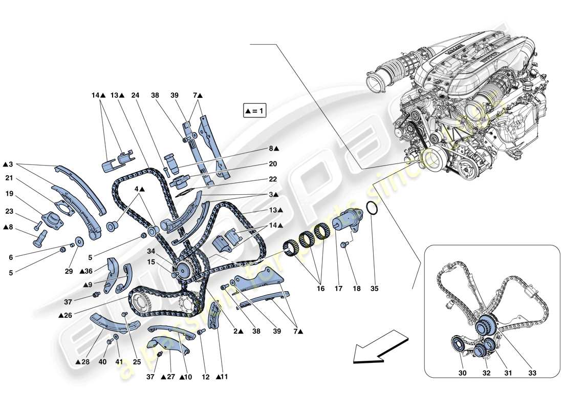 ferrari 812 superfast (usa) timing system - drive part diagram