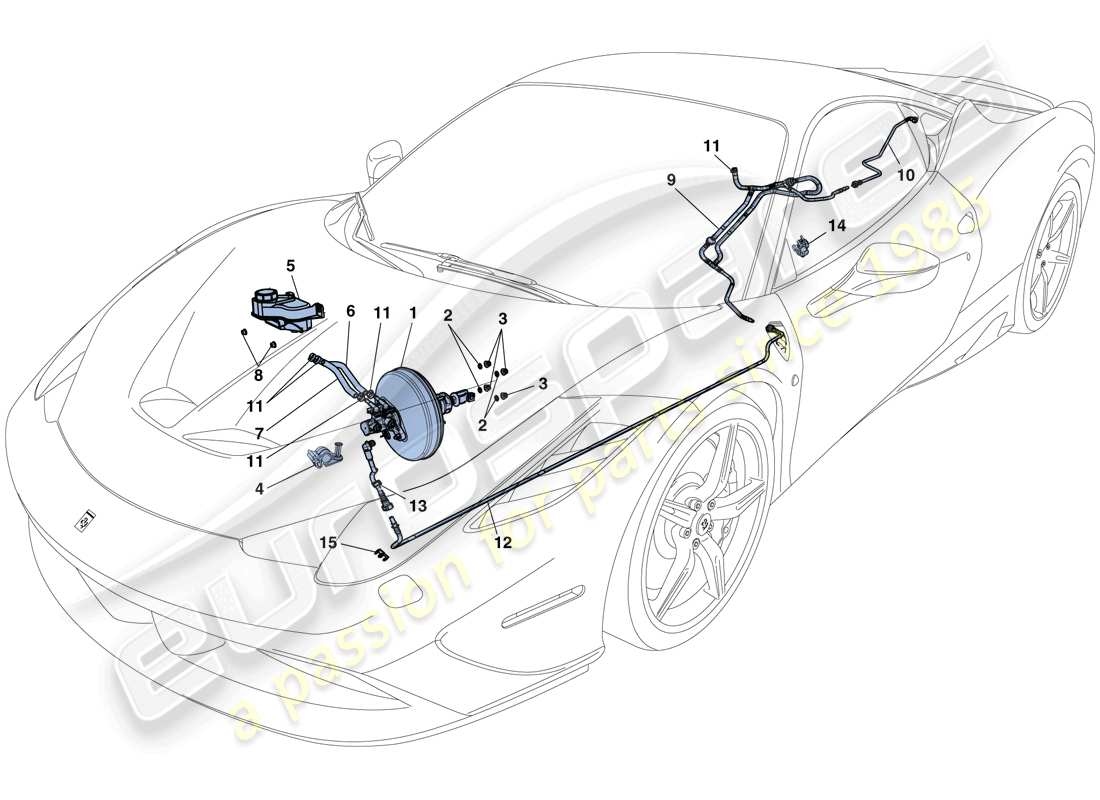 ferrari 458 speciale (usa) servo brake system part diagram